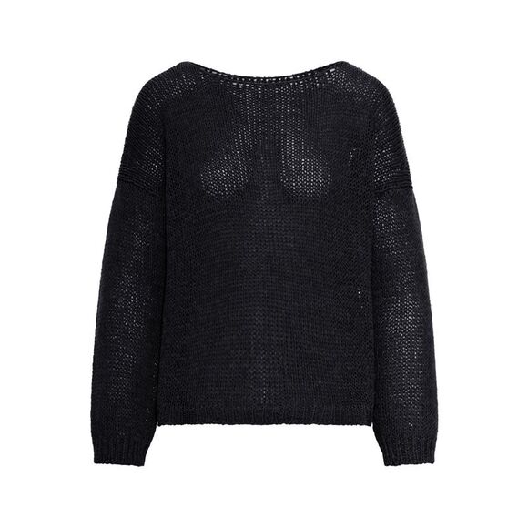 Roberto Collina Women Openwork Sweater With Dropped Shoulders In Cotton Blend